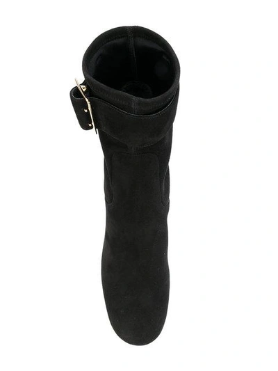 Shop Burberry Buckle Detail Boots - Black