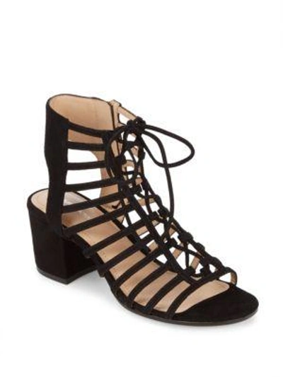 Shop Pour La Victoire Amabelle Leather Sandals In Black