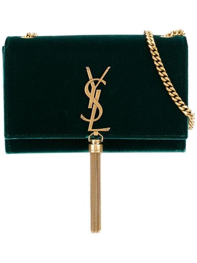 Shop Saint Laurent Velvet Kate Tassel Bag