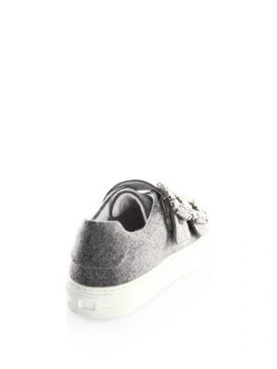 Shop Roger Vivier Crystal Strass Buckle Sneakers In Grey
