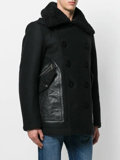 Shop Dsquared2 Double Breasted Coat In Black