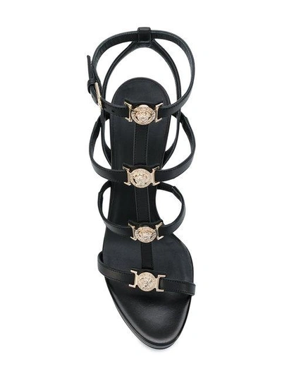 Shop Versace Signature Medusa Strap Sandals In Black