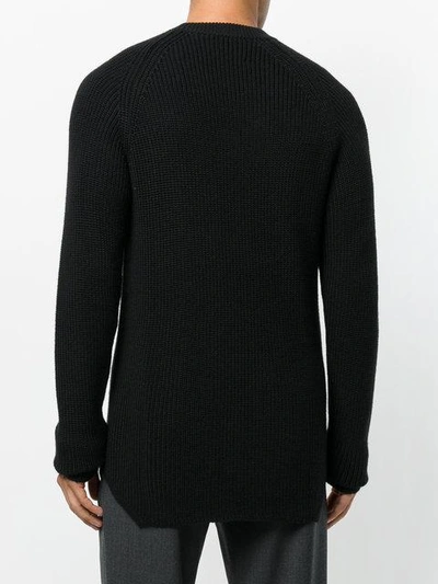 Shop Yohji Yamamoto Crew Neck Jumper - Black