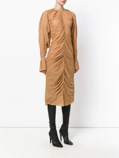 Shop Nina Ricci Gathered Midi Dress