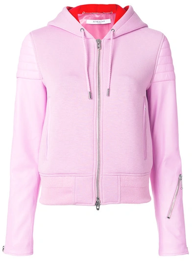 Givenchy Zipped Hooded Jacket In Pink