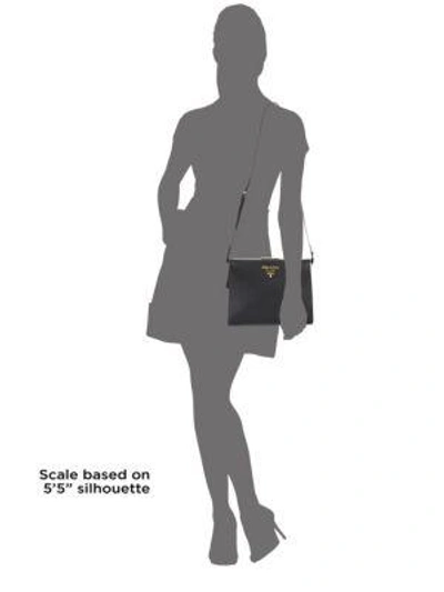 Shop Prada Saffiano Leather Frame Shoulder Bag In Black
