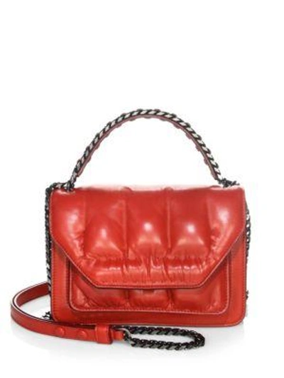 Elena Ghisellini Eclipse Quilted Leather Clutch In Red