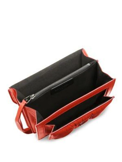 Shop Elena Ghisellini Eclipse Quilted Leather Clutch In Red