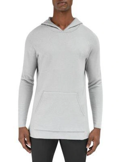 Shop Efm-engineered For Motion Converge Hooded Wool Pullover In Grey