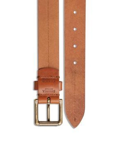 Shop Shinola Men's Metallic Buckle Leather Belt In Bourbon