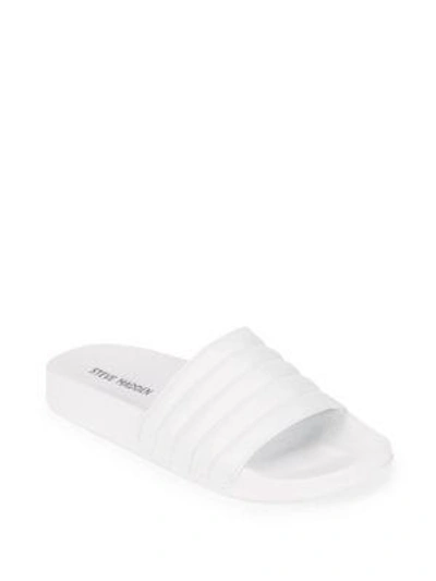 Shop Steve Madden Aviana Slide Sandals In White