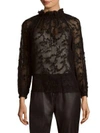 REBECCA TAYLOR Long-Sleeve Ellie Embroidery Top