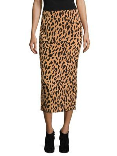 Shop Diane Von Furstenberg Tailored-fit Midi Pencil Skirt In Belmont Camel