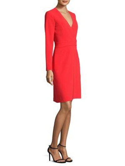 Shop Diane Von Furstenberg Surplice Neck A-line Dress In Bright Red