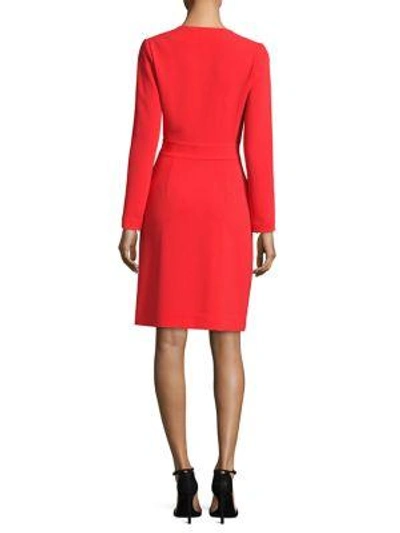 Shop Diane Von Furstenberg Surplice Neck A-line Dress In Bright Red