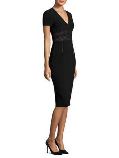 Shop Diane Von Furstenberg V-neck Tailored Dress In Black