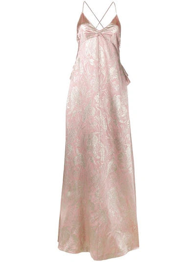 Rochas Brocade Silk Evening Dress In 962
