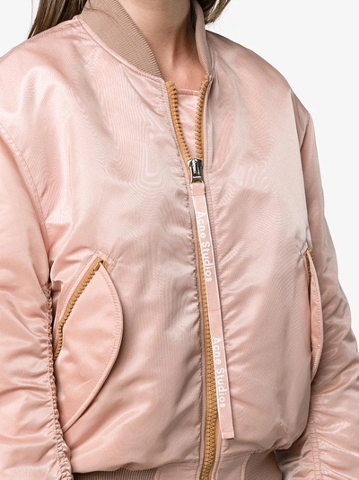 Shop Acne Studios Pink Clea Bomber Jacket In Pink&purple
