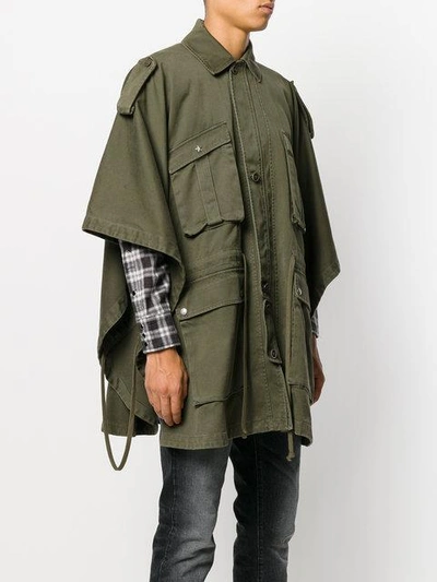 Shop Saint Laurent Cargo Cape - Green