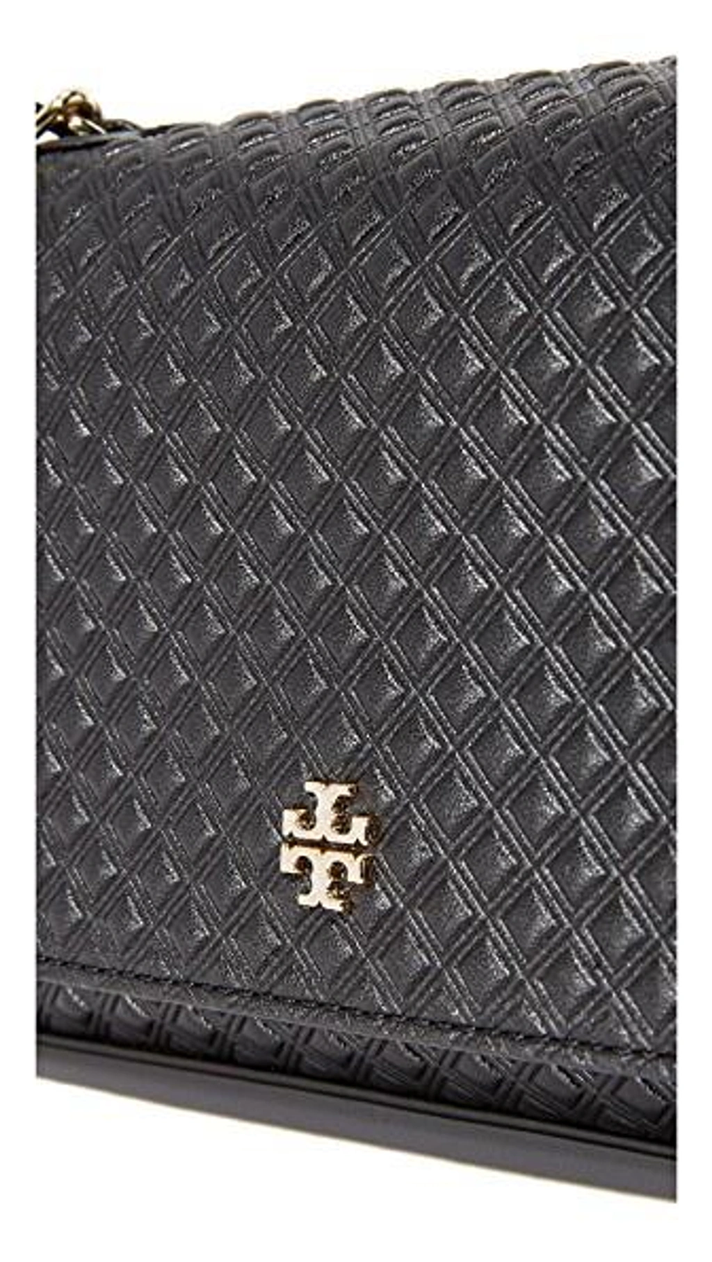 Tory Burch Marion Embossed Shrunken Shoulder Bag In Black ModeSens