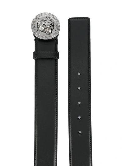 Shop Versace Vanitas Buckle Belt In Black