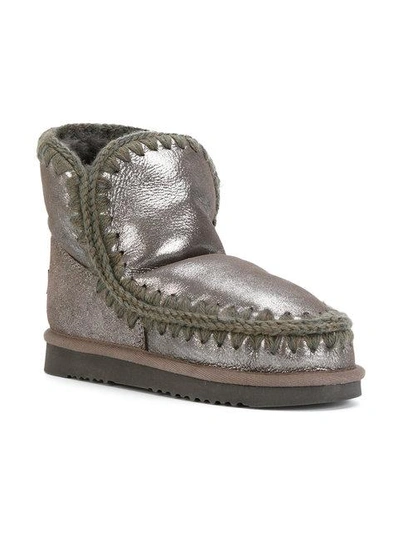 Shop Mou Eskimo Boots In Grey