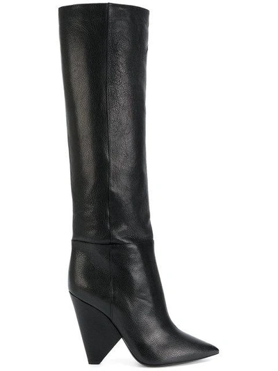 Shop Saint Laurent Niki 105 Knee-high Boots - Black