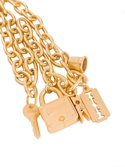 Shop Moschino Charm Chain Belt - Yellow