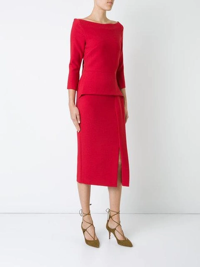 Shop Roland Mouret Ardingly Dress In Red