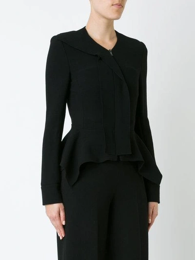 Shop Roland Mouret Draped Pointy Cropped Jacket In Black