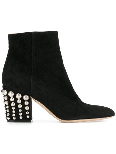 Shop Sergio Rossi Studded Heel Ankle Boots In Black
