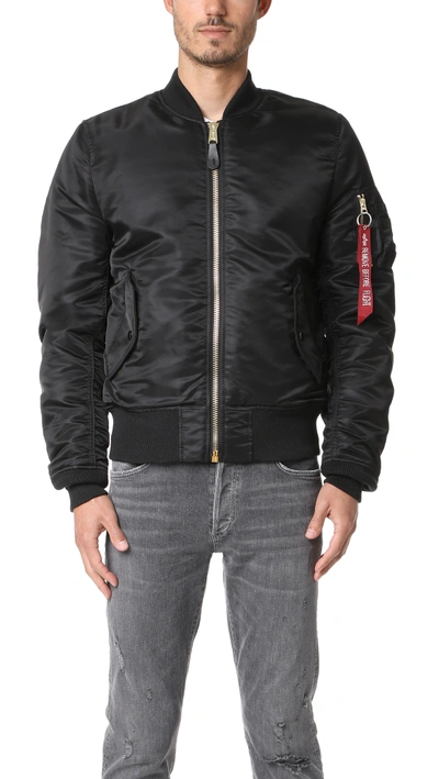 Shop Alpha Industries Ma-1 Slim Fit Jacket In Black