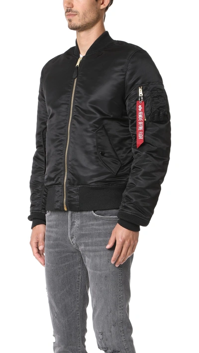 Shop Alpha Industries Ma-1 Slim Fit Jacket In Black