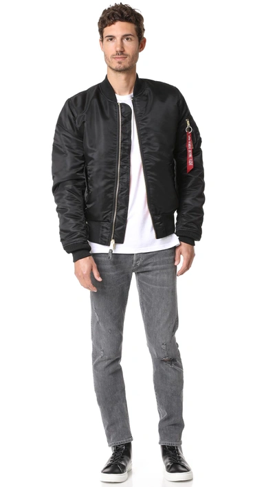 Shop Alpha Industries Ma-1 Slim Fit Jacket In Black