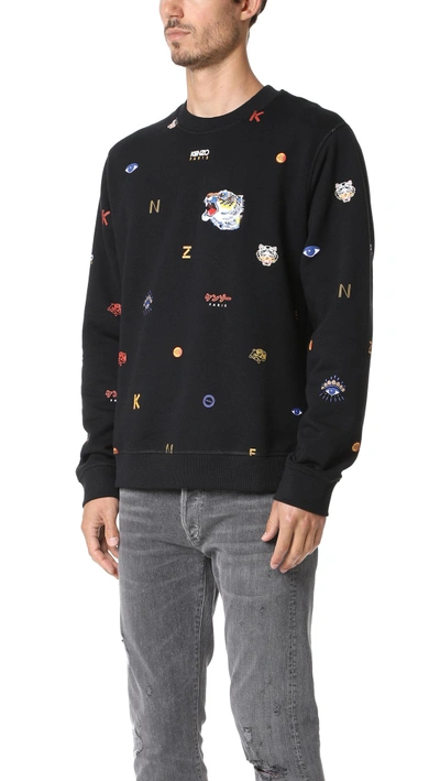 Shop Kenzo Allover Tiger Sweatshirt In Black