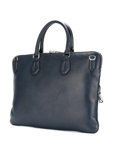 Shop Bally Striped Tote In Blue