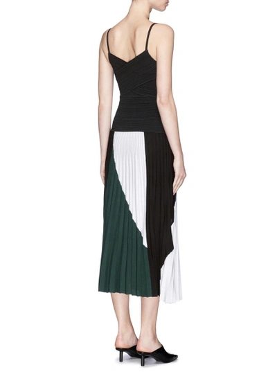 Proenza Schouler Tricolour Dress With V Neck And Spaghetti Straps In ...