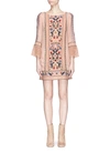 ALICE AND OLIVIA 'Gabriel' floral embroidered crochet lace panel tunic dress