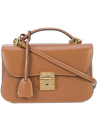 Mark Cross Dorothy Saffiano Leather Bag In Brown