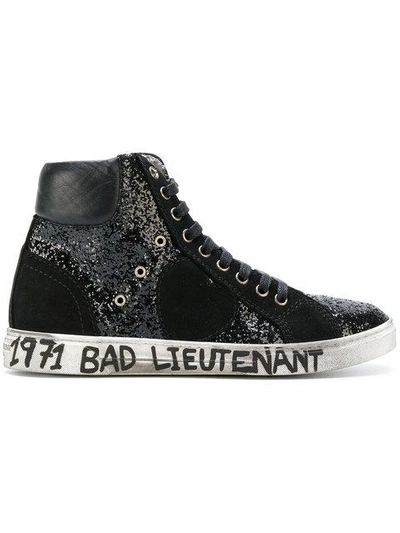 Shop Saint Laurent Glitter 'bad Lieutenant' Hi-top Sneakers