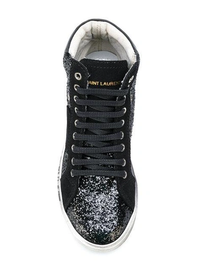 Shop Saint Laurent Glitter 'bad Lieutenant' Hi-top Sneakers