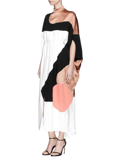 Shop Roksanda 'enga' Drawstring Colourblock Silk Dress