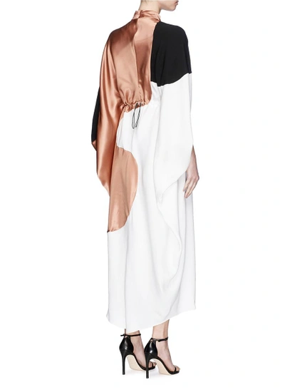 Shop Roksanda 'enga' Drawstring Colourblock Silk Dress