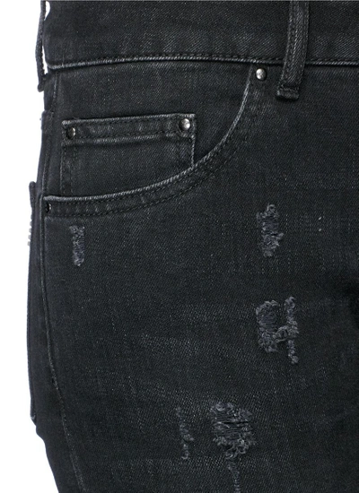 Shop Palm Angels 'track Skinny' Zip Cuff Distressed Jeans