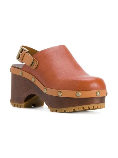 Shop See By Chloé Heeled Clogs - Brown