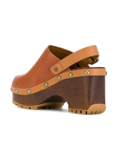 Shop See By Chloé Heeled Clogs - Brown