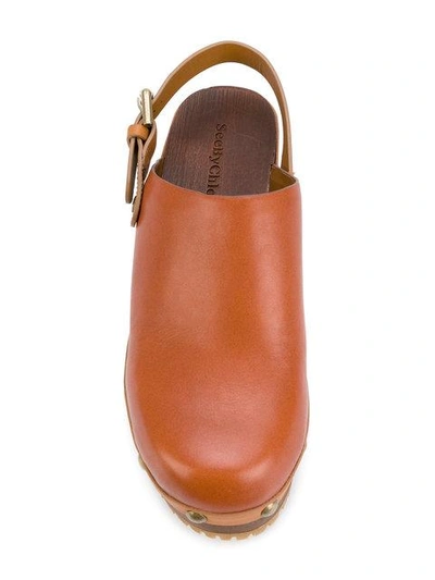 Shop See By Chloé Heeled Clogs - Brown