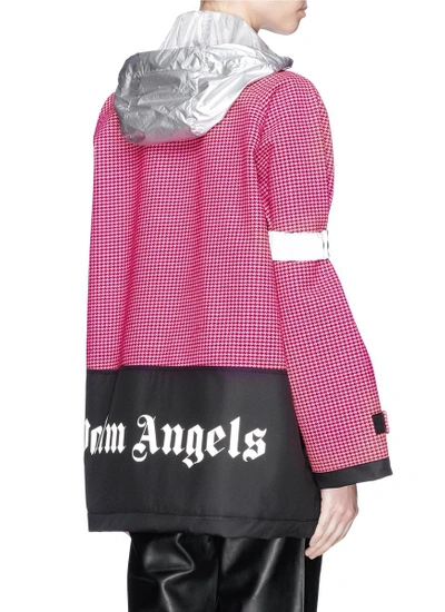 Shop Palm Angels Oversized Wool-blend Houndstooth Jacket