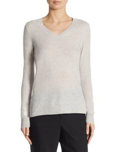Shop Saks Fifth Avenue Collection Cashmere V-neck Sweater In Dove Heather