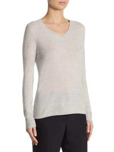 Shop Saks Fifth Avenue Collection Cashmere V-neck Sweater In Dove Heather